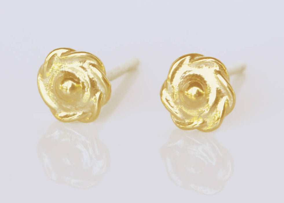 Gold filigree flower earrings