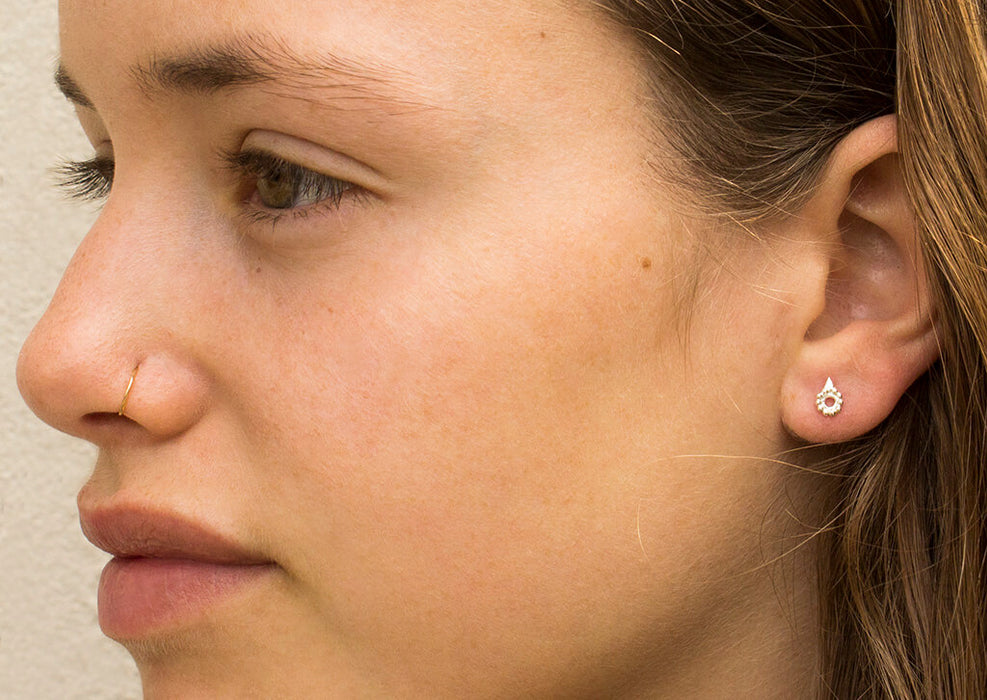 Tiny gold flower earrings