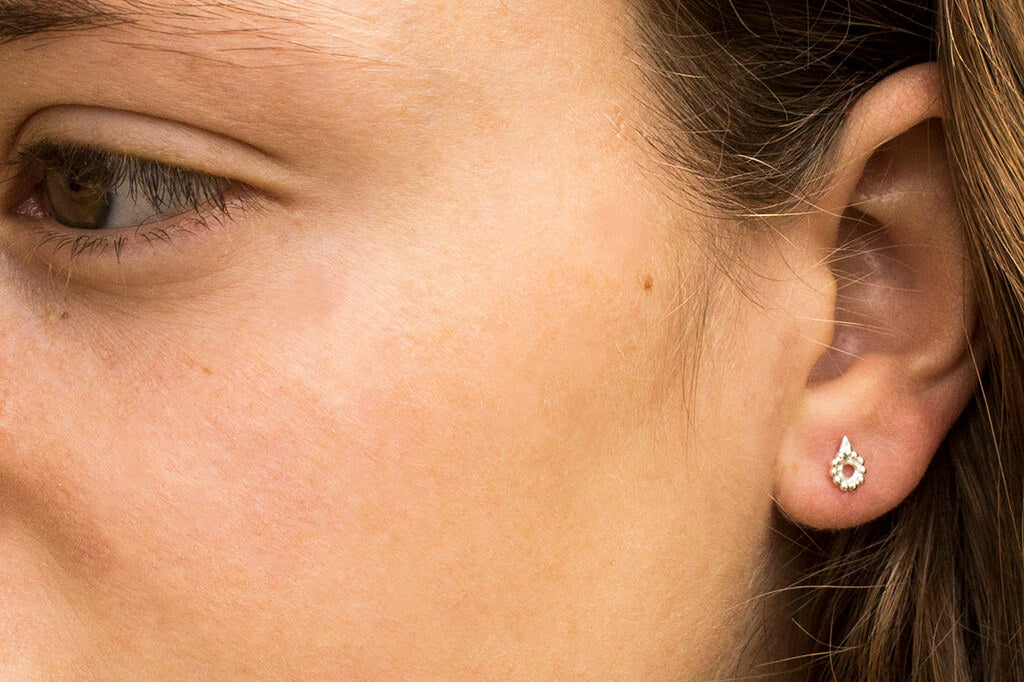 Tiny gold flower earrings