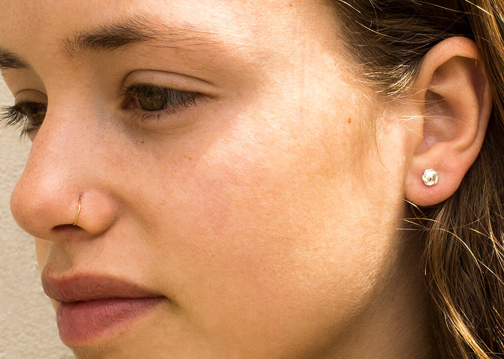 Gold filigree flower earrings