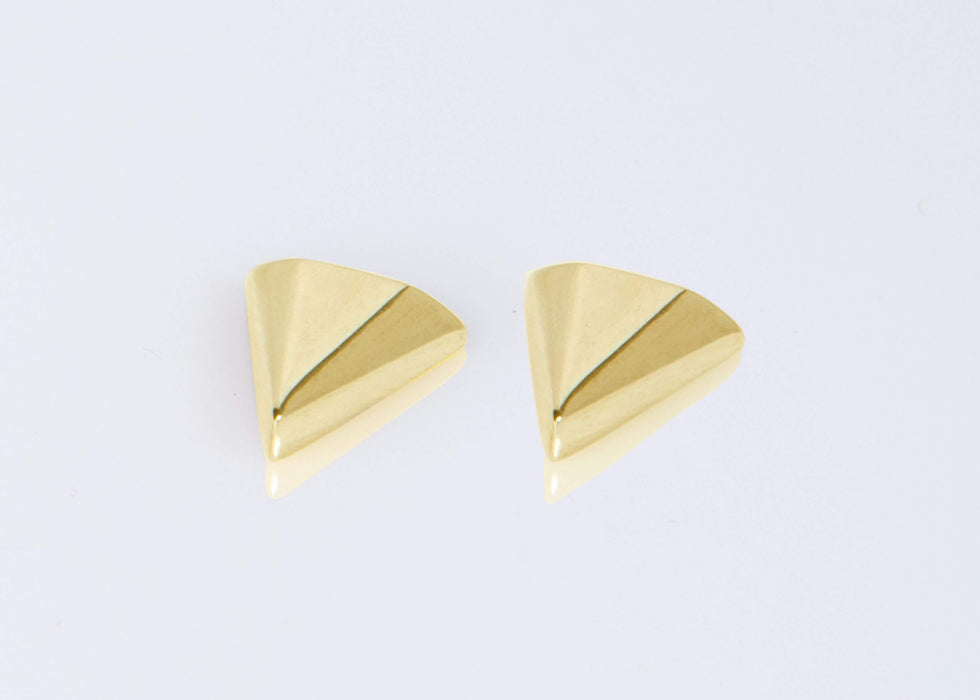 Triangular gold earrings